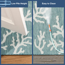 Load image into Gallery viewer, Liora Manne Carmel Coral Border Indoor Outdoor Area Rug Aqua