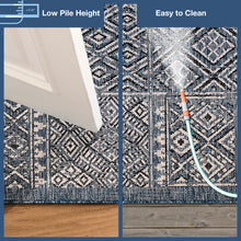 Load image into Gallery viewer, Liora Manne Carmel Patchwork Kilim Indoor Outdoor Area Rug Navy