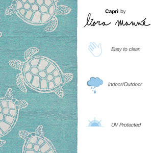 Liora Manne Capri Turtle Indoor Outdoor Area Rug Aqua