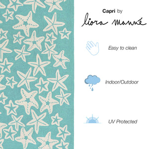 Liora Manne Capri Starfish Indoor Outdoor Area Rug Aqua