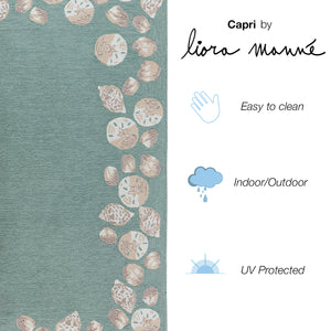 Liora Manne Capri Seashell Border Indoor Outdoor Area Rug Aqua