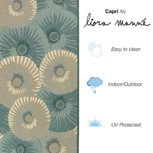 Liora Manne Capri Pleated Inkcap Indoor Outdoor Area Rug Aqua