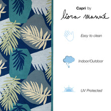 Load image into Gallery viewer, Liora Manne Capri Patchwork Palms Indoor Outdoor Area Rug Navy