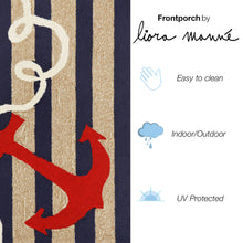 Load image into Gallery viewer, Liora Manne Frontporch Anchor Indoor Outdoor Area Rug Navy