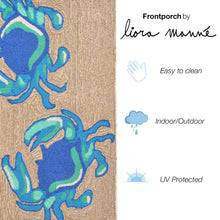 Load image into Gallery viewer, Liora Manne Frontporch Crabs Indoor Outdoor Area Rug Blue