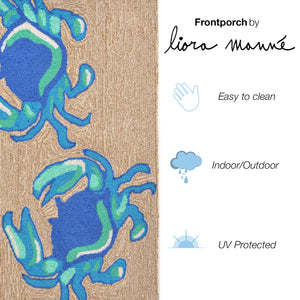 Liora Manne Frontporch Crabs Indoor Outdoor Area Rug Blue