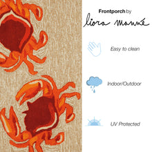 Load image into Gallery viewer, Liora Manne Frontporch Crabs Indoor Outdoor Area Rug Natural