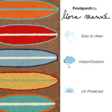 Load image into Gallery viewer, Liora Manne Frontporch Surfboards Indoor Outdoor Area Rug Brown