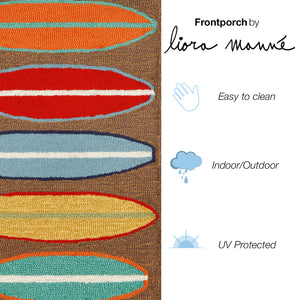 Liora Manne Frontporch Surfboards Indoor Outdoor Area Rug Brown