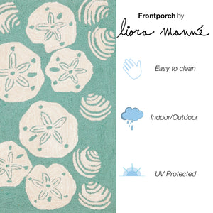 Liora Manne Frontporch Shell Toss Indoor Outdoor Area Rug Aqua