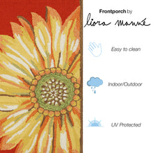 Load image into Gallery viewer, Liora Manne Frontporch Sunflower Indoor Outdoor Area Rug Red