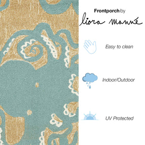 Liora Manne Frontporch Octopus Indoor Outdoor Area Rug Aqua