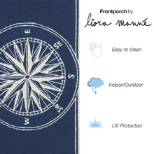 Load image into Gallery viewer, Liora Manne Frontporch Compass Indoor Outdoor Area Rug Navy