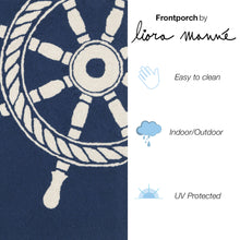 Load image into Gallery viewer, Liora Manne Frontporch Ship Wheel Indoor Outdoor Area Rug Navy