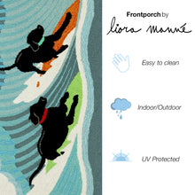 Load image into Gallery viewer, Liora Manne Frontporch Surfing Dogs Indoor Outdoor Area Rug Ocean