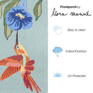 Liora Manne Frontporch Hummingbird Indoor Outdoor Area Rug Sky