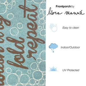 Liora Manne Frontporch Wash...and Repeat Indoor Outdoor Area Rug Aqua