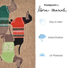 Load image into Gallery viewer, Liora Manne Frontporch Holiday Hounds Indoor Outdoor Area Rug Neutral