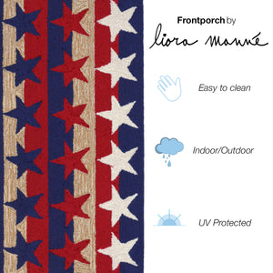 Liora Manne Frontporch Stars & Stripes Indoor Outdoor Area Rug Americana