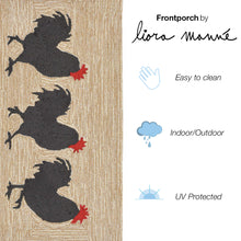 Load image into Gallery viewer, Liora Manne Frontporch Roosters Indoor Outdoor Area Rug Neutral