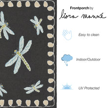 Load image into Gallery viewer, Liora Manne Frontporch Dragonfly Indoor Outdoor Area Rug Midnight