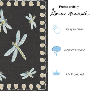 Liora Manne Frontporch Dragonfly Indoor Outdoor Area Rug Midnight