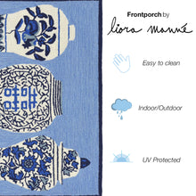 Load image into Gallery viewer, Liora Manne Frontporch Ginger Jars Indoor Outdoor Area Rug Blue