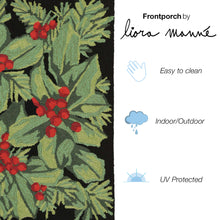 Load image into Gallery viewer, Liora Manne Frontporch Hollyberries Indoor Outdoor Area Rug Black