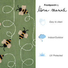 Load image into Gallery viewer, Liora Manne Frontporch Buzzy Bees Indoor Outdoor Area Rug Green