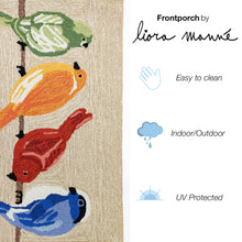 Load image into Gallery viewer, Liora Manne Frontporch Birds Indoor Outdoor Area Rug Neutral