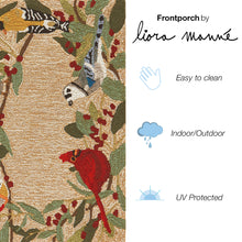 Load image into Gallery viewer, Liora Manne Frontporch Bird Border Indoor Outdoor Area Rug Natural