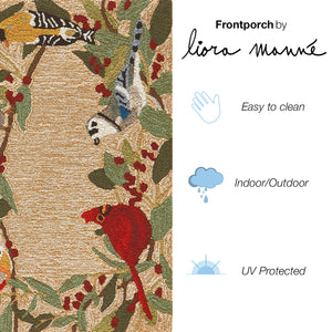 Liora Manne Frontporch Bird Border Indoor Outdoor Area Rug Natural