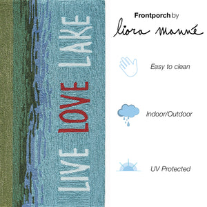 Liora Manne Frontporch Live Love Lake Indoor Outdoor Area Rug Water