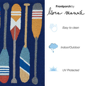 Liora Manne Frontporch Paddles Indoor Outdoor Area Rug Navy