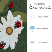 Load image into Gallery viewer, Liora Manne Frontporch Ladybugs Indoor Outdoor Area Rug Green