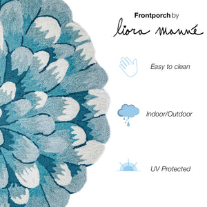 Liora Manne Frontporch Mum Indoor Outdoor Rug Aqua