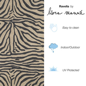 Liora Manne Ravella Zebra Indoor Outdoor Area Rug Black