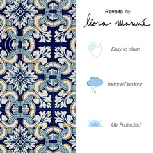 Load image into Gallery viewer, Liora Manne Ravella Floral Tile Indoor Outdoor Area Rug Navy