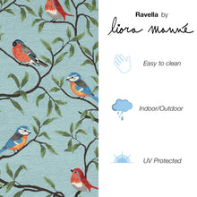 Load image into Gallery viewer, Liora Manne Ravella Birds On Branches Indoor Outdoor Area Rug Aqua