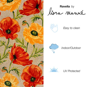 Liora Manne Ravella Icelandic Poppies Indoor Outdoor Area Rug Neutral