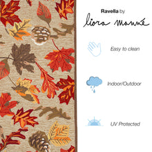 Load image into Gallery viewer, Liora Manne Ravella Falling Leaves Indoor Outdoor Area Rug Natural