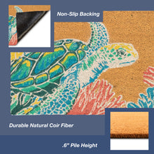 Load image into Gallery viewer, Liora Manne Natura Seaturtle Outdoor Door Mat Neutral