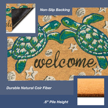 Load image into Gallery viewer, Liora Manne Natura Seaturtle Welcome Outdoor Door Mat Natural