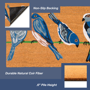 Liora Manne Natura Blue Birds Outdoor Door Mat Natural