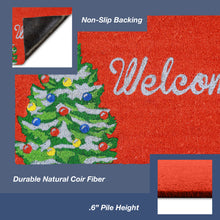 Load image into Gallery viewer, Liora Manne Natura Winter Welcome Outdoor Door Mat Red 1&#39;6&quot; x 2&#39;6&quot;