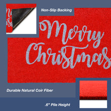 Load image into Gallery viewer, Liora Manne Natura Merry Christmas Outdoor Door Mat Red 1&#39;6&quot; x 2&#39;6&quot;