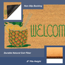 Load image into Gallery viewer, Liora Manne Natura Welcome Pineapple Outdoor Door Mat Natural 1&#39;6&quot; x 2&#39;6&quot;