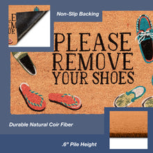 Load image into Gallery viewer, Liora Manne Natura Please Remove Your Shoes Outdoor Door Mat Natural