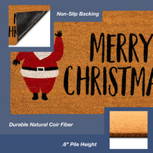 Load image into Gallery viewer, Liora Manne Natura Merry Christmas Santa Outdoor Mat Natural 1&#39;6&quot; x 2&#39;6&quot;