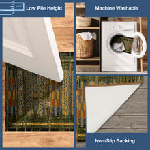 Load image into Gallery viewer, Liora Manne Esencia Tribal Stripe Indoor Outdoor Mat Green
